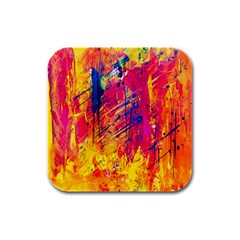 Various Colors Rubber Square Coaster (4 Pack) by artworkshop