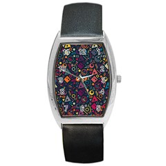 Doodle Pattern Barrel Style Metal Watch by Grandong