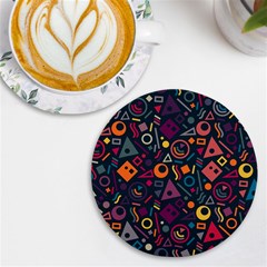 Doodle Pattern Uv Print Round Tile Coaster by Grandong