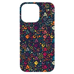 Doodle Pattern Iphone 14 Pro Max Black Uv Print Case