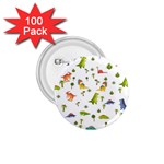 Vector Baby Dino Seamless Pattern 1.75  Buttons (100 pack)  Front