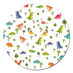 Vector Baby Dino Seamless Pattern Magnet 5  (round) by Grandong