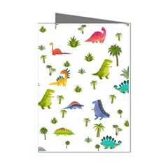 Vector Baby Dino Seamless Pattern Mini Greeting Cards (pkg Of 8) by Grandong