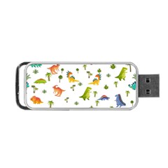 Vector Baby Dino Seamless Pattern Portable Usb Flash (one Side) by Grandong