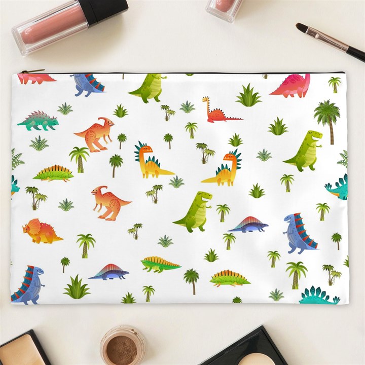 Vector Baby Dino Seamless Pattern Cosmetic Bag (XXL)