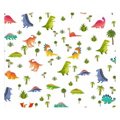 Vector Baby Dino Seamless Pattern Two Sides Premium Plush Fleece Blanket (small) by Grandong