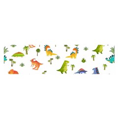 Vector Baby Dino Seamless Pattern Oblong Satin Scarf (16  X 60 ) by Grandong