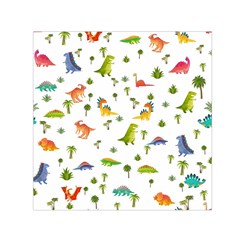 Vector Baby Dino Seamless Pattern Square Satin Scarf (30  X 30 ) by Grandong