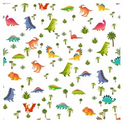 Vector Baby Dino Seamless Pattern Wooden Puzzle Square by Grandong