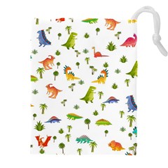 Vector Baby Dino Seamless Pattern Drawstring Pouch (4xl) by Grandong