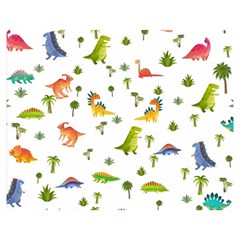 Vector Baby Dino Seamless Pattern Premium Plush Fleece Blanket (medium) by Grandong