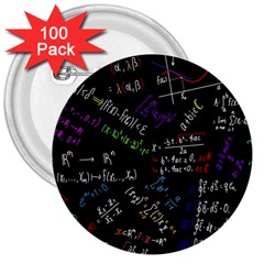 Mathematics  Physics Maths Math Pattern 3  Buttons (100 Pack)  by Grandong