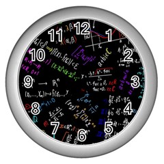 Mathematics  Physics Maths Math Pattern Wall Clock (silver) by Grandong