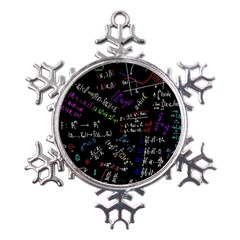 Mathematics  Physics Maths Math Pattern Metal Large Snowflake Ornament by Grandong