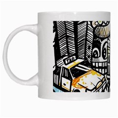 New York City Nyc Broadway Doodle Art White Mug by Grandong