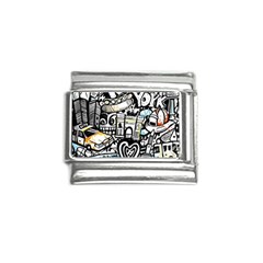 New York City Nyc Broadway Doodle Art Italian Charm (9mm) by Grandong