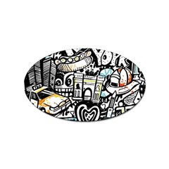 New York City Nyc Broadway Doodle Art Sticker Oval (100 Pack) by Grandong