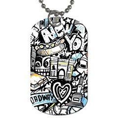 New York City Nyc Broadway Doodle Art Dog Tag (two Sides) by Grandong