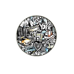 New York City Nyc Broadway Doodle Art Hat Clip Ball Marker (10 Pack) by Grandong