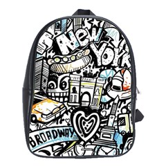 New York City Nyc Broadway Doodle Art School Bag (large) by Grandong