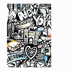 New York City Nyc Broadway Doodle Art Small Garden Flag (two Sides) by Grandong