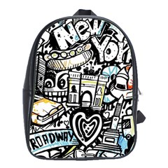 New York City Nyc Broadway Doodle Art School Bag (xl) by Grandong