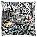 New York City Nyc Broadway Doodle Art Standard Premium Plush Fleece Cushion Case (Two Sides) Front