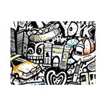 New York City Nyc Broadway Doodle Art Premium Plush Fleece Blanket (Mini) 35 x27  Blanket Front