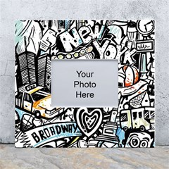 New York City Nyc Broadway Doodle Art White Wall Photo Frame 5  X 7  by Grandong