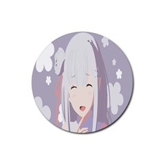 Emilia Rezero Rubber Round Coaster (4 Pack) by artworkshop