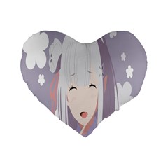 Emilia Rezero Standard 16  Premium Flano Heart Shape Cushions by artworkshop