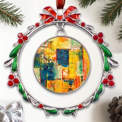 Wall Art Metal X mas Wreath Ribbon Ornament by artworkshop