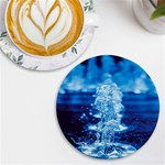 Water Blue Wallpaper UV Print Round Tile Coaster Front