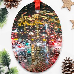 Water Droplets Oval Ornament (Two Sides)