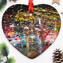 Water Droplets Heart Ornament (two Sides) by artworkshop