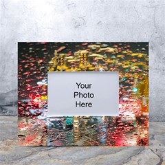 Water Droplets White Tabletop Photo Frame 4 x6  by artworkshop