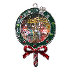 Water Droplets Metal X mas Lollipop With Crystal Ornament by artworkshop