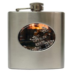 White Flower Hip Flask (6 Oz) by artworkshop