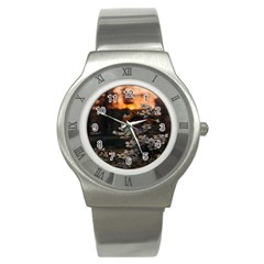 White Flower Stainless Steel Watch by artworkshop