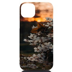 White Flower Iphone 14 Plus Black Uv Print Case by artworkshop