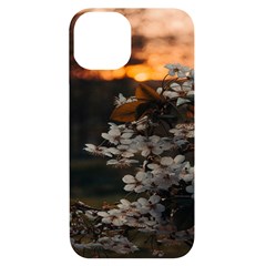 White Flower Iphone 14 Black Uv Print Case