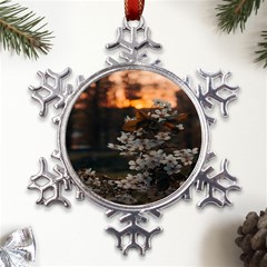 White Flower Metal Large Snowflake Ornament by artworkshop