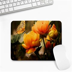 Yellow Butterfly Flower Small Mousepad by artworkshop