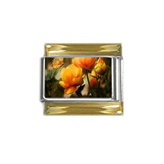 Yellow Butterfly Flower Gold Trim Italian Charm (9mm) by artworkshop