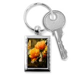 Yellow Butterfly Flower Key Chain (Rectangle) Front