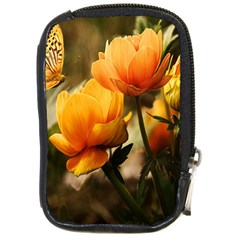 Yellow Butterfly Flower Compact Camera Leather Case by artworkshop