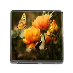 Yellow Butterfly Flower Memory Card Reader (square 5 Slot) by artworkshop