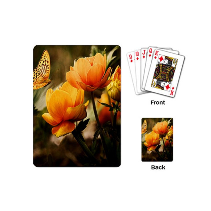 Yellow Butterfly Flower Playing Cards Single Design (Mini)