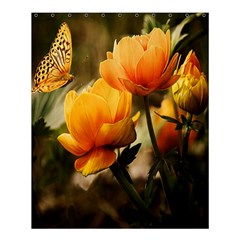 Yellow Butterfly Flower Shower Curtain 60  X 72  (medium)  by artworkshop