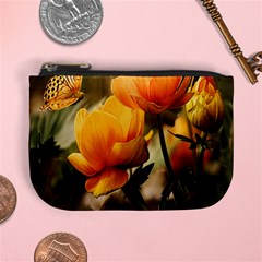 Yellow Butterfly Flower Mini Coin Purse by artworkshop